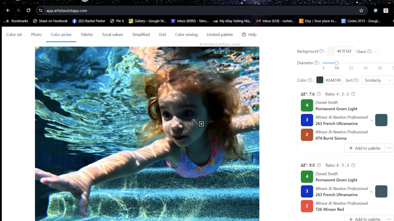 Accurately mixing any color from a photo using ArtistAssistApp