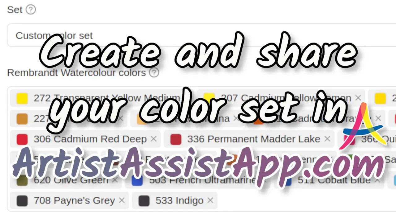 Create and Share Color Sets in ArtistAssistApp