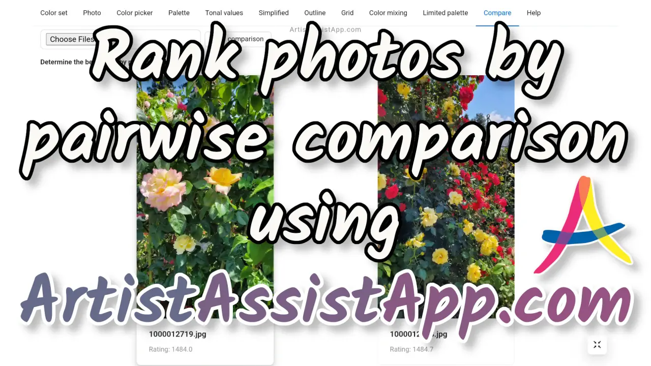 Rank Photos Using Pairwise Comparison with ArtistAssistApp