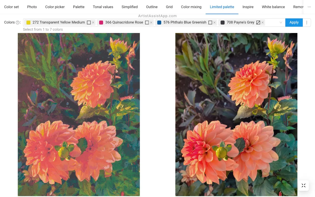 Mastering limited palettes in ArtistAssistApp