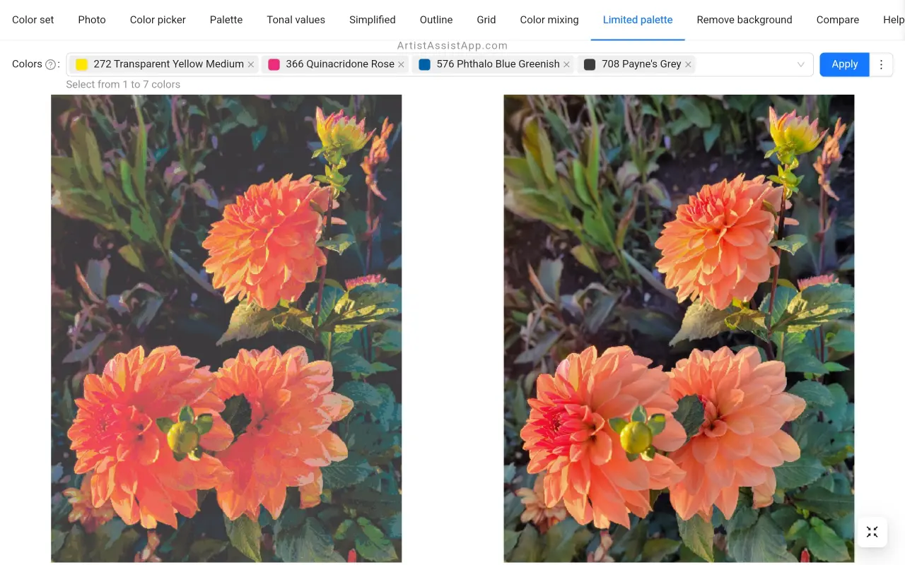 Mastering limited palettes in ArtistAssistApp