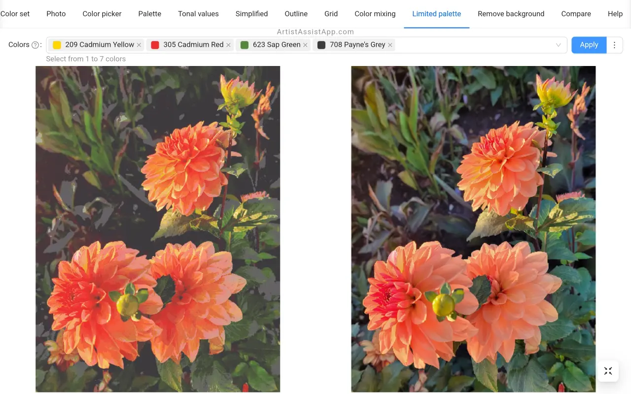 Mastering limited palettes in ArtistAssistApp