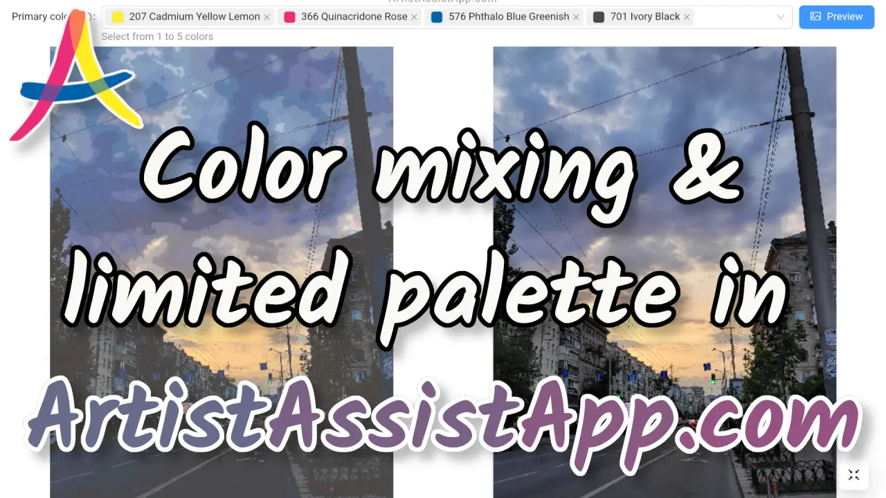 Experiment with Limited Palettes and Color Mixing in ArtistAssistApp